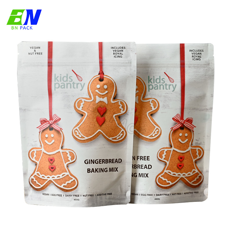 Papier d'emballage blanc de sac biodégradable de l'emballage alimentaire 250g avec le PLA